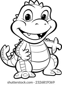 Crocodile , colouring book for kids, vector illustration