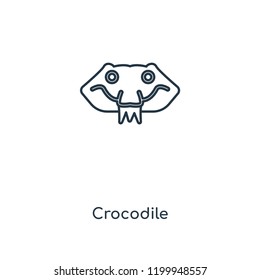 Crocodile concept line icon. Linear Crocodile concept outline symbol design. This simple element illustration can be used for web and mobile UI/UX.