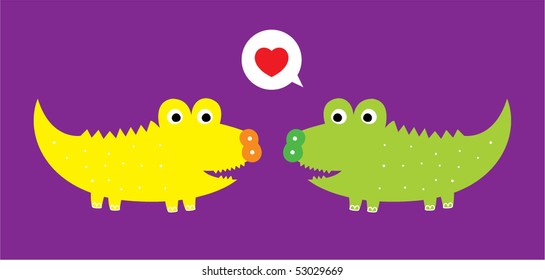 crocodile couple love