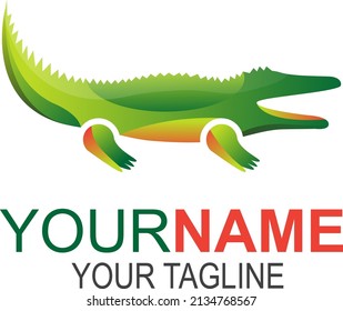 Crocodile creative illustration logo icon design
