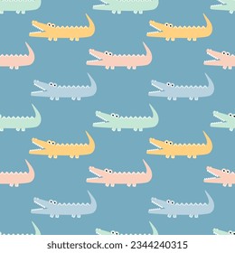Crocodile Cute seamless. Childish Style. 