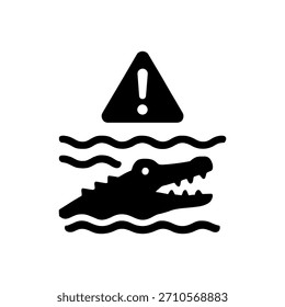 Icono De Advertencia De Peligro De Cocodrilo Aislado Sobre Fondo Blanco