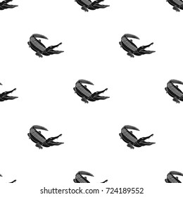 Crocodile, dangerous predator. Reptile, Nile crocodile single icon in black style vector symbol stock illustration web.