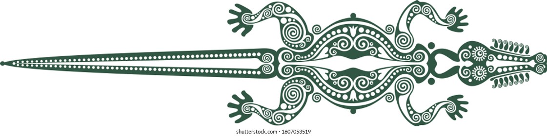 Crocodile. Decorative image of a crocodile. Pattern. Vector graphics