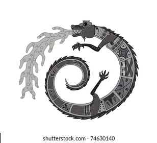  crocodile - Deity throwing up waters of the Great Flood.Apocalypse in culture of  ancient  Maya