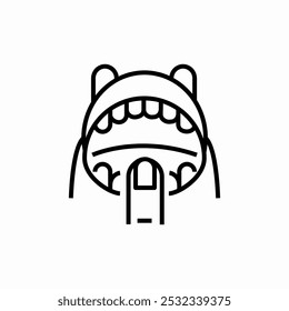 crocodile dentist icon sign vector