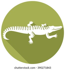 crocodile design flat icon (alligator symbol)