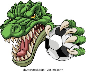 A crocodile, dinosaur or alligator lizard soccer football sports mascot 