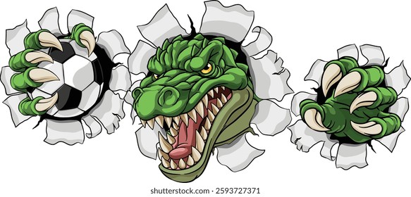 A crocodile, dinosaur or alligator lizard soccer football sports mascot 