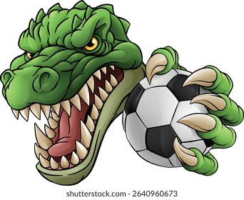 A crocodile, dinosaur or alligator lizard soccer football sports mascot 