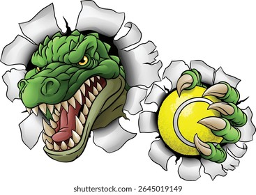 Um crocodilo, dinossauro ou jacaré lagarto tênis mascote 
