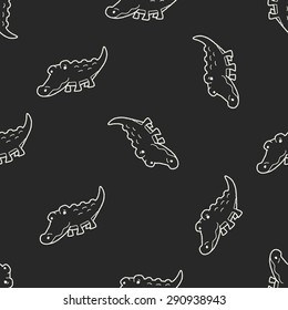 crocodile doodle seamless pattern background