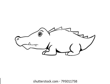 crocodile doodle vector cartoon
