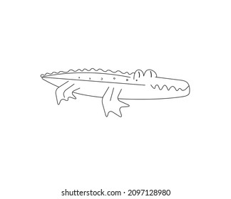crocodile drawing outline vector illustration