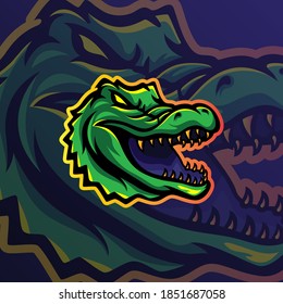 Crocodile Esport Logo Animal Illustration