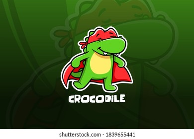 Crocodile esport mascot design.  Super hero 