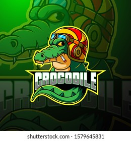 Crocodile esport mascot logo design
