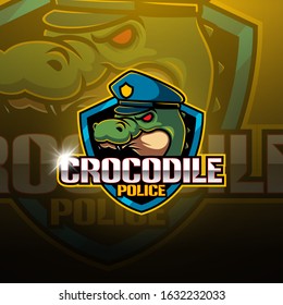 Crocodile esport mascot logo design