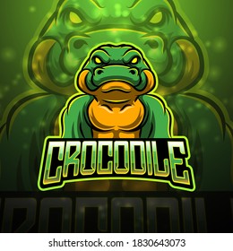 Crocodile esport mascot logo design