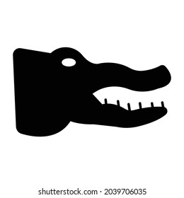 Crocodile Face Glyph Style vector icon which can easily modify or edit 