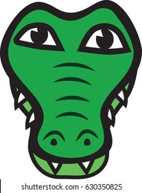 Crocodile Face Icon - Vector Illustration