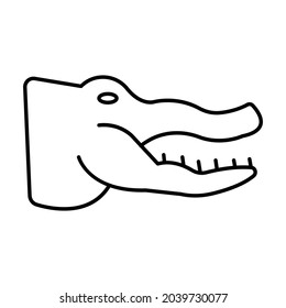 Crocodile Face Outline bold Vector Icon which can be easily modified or Edited 