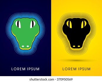 Crocodile Face swimming in a river graphic vector.