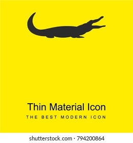 Crocodile Facing Right bright yellow material minimal icon or logo design