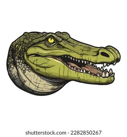 Crocodile Flat Icon Isolated On White Background