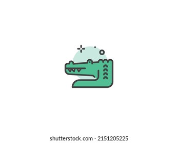 Crocodile flat icon premium vector. modern and professional. creative symbol. regular use icon. ecommerce design for business .eps