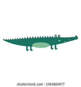 crocodile flat illustration Wild life plants and animals series