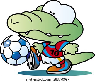 crocodile and football,