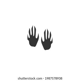Crocodile footprint black silhouette vector on a white background