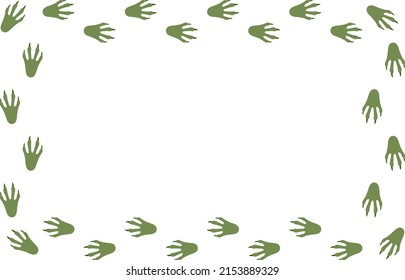 Crocodile footprint design vector frame.