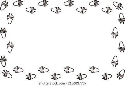 Crocodile footprint design vector frame.