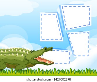 Crocodile in frame background  illustration