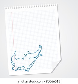 Crocodile funny cartoon doodle