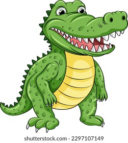 Crocodile In Funny Cartoon Style illustration