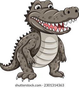 Crocodile In Funny Cartoon Style illustration