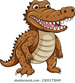 Crocodile In Funny Cartoon Style illustration