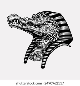 Crocodile God of egypt mythology artwork illustration