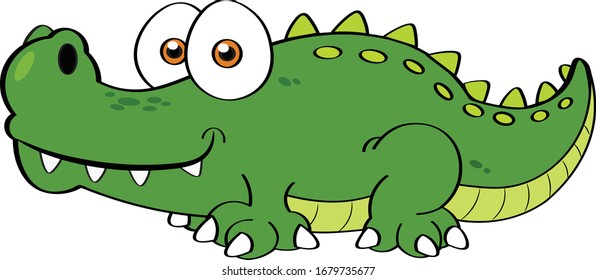 Crocodile Green Crocodile Cartoon Crocodile Stock Vector (Royalty Free ...