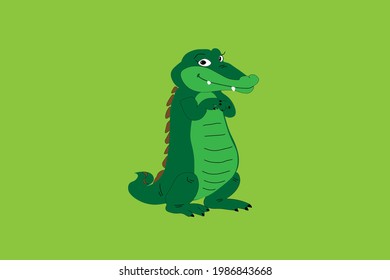 Crocodile green gena vector background