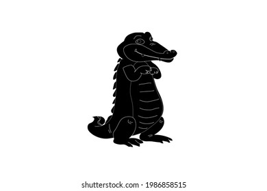 Crocodile green gena vector background