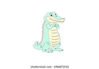 Crocodile green gena vector background