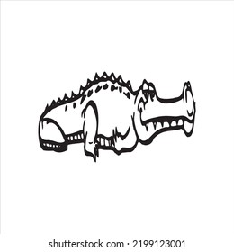 crocodile hand drawing on white background