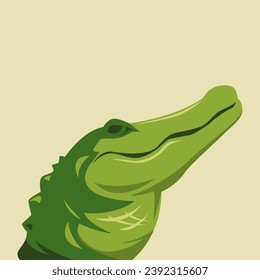 Crocodile head avatar. side view. vector illustration.