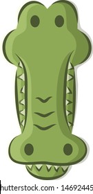 Crocodile head, cute simple vector illustration isolated on white background.
