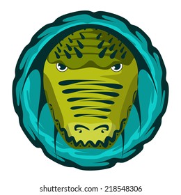  Crocodile head. Design color vector illustration.