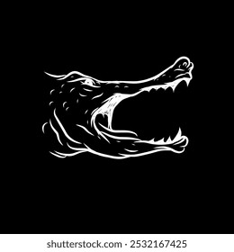Crocodile head hand drawn illustration vector